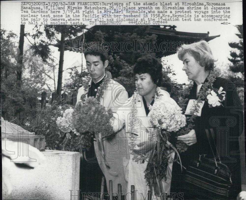 1962 Press Photo H Hanabusa,M Matsubara,&amp; Mrs E Reynolds - RSL05693 - Historic Images