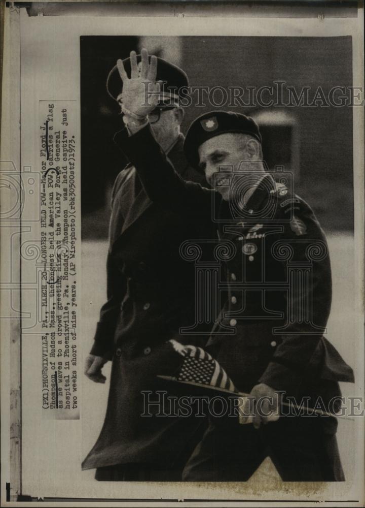 1973 Press Photo MajorFloyd JThompson, the longest held American POW - Historic Images