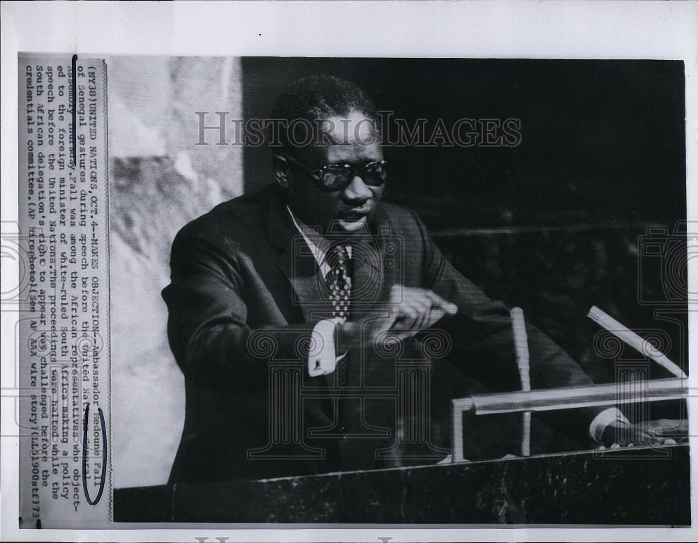 1973 Press Photo Ambassador Medoune Fall on Senegal Africa - RSL90239 - Historic Images