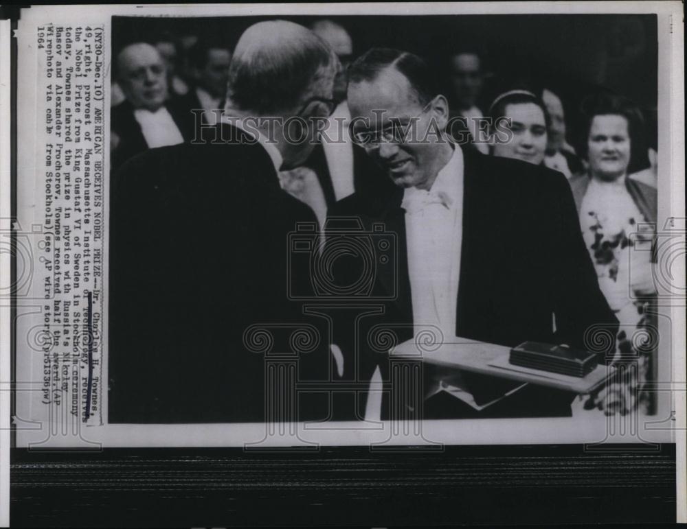 1964 Press Photo Dr Charles H Townes Nobel Prize Winner Provost Mass Inst Tech - Historic Images