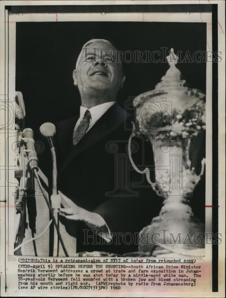 1960 Press Photo Hendrick Verwoerd S Africa Prime Minister - RSL92371 - Historic Images