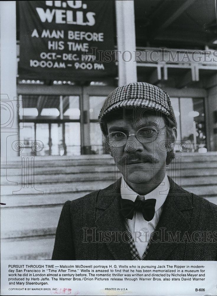 1977 Press Photo Actor Malcolm McDowell in &quot;Time After Time&quot; - RSL81363 - Historic Images