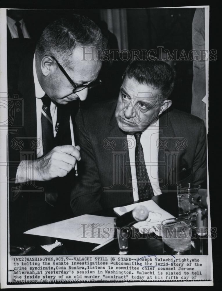 1963 Press Photo Mobster Joseph Valachi Testifying Senate Hearings - RSL46253 - Historic Images