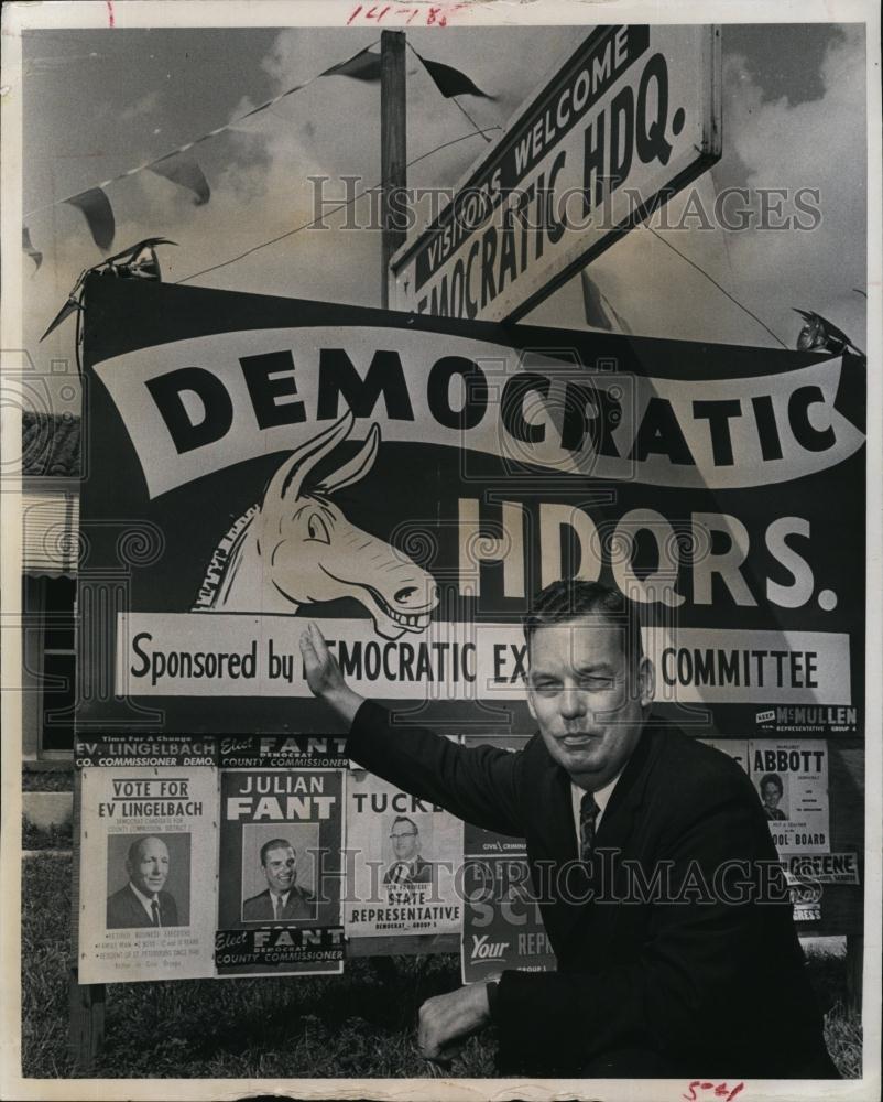 1966 Press Photo George E Tornwall Jr Chairman of Democratic campaign - Historic Images