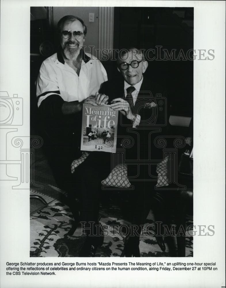 Press Photo Mazda The Meaning Of Life Special Host George Burns Promotion - Historic Images