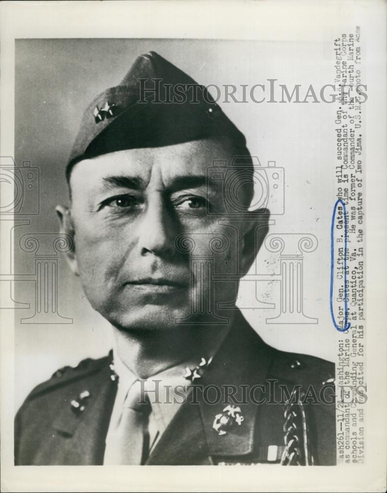 Press Photo Major General Clifton B Cates US Marine Corps - RSL62867 - Historic Images