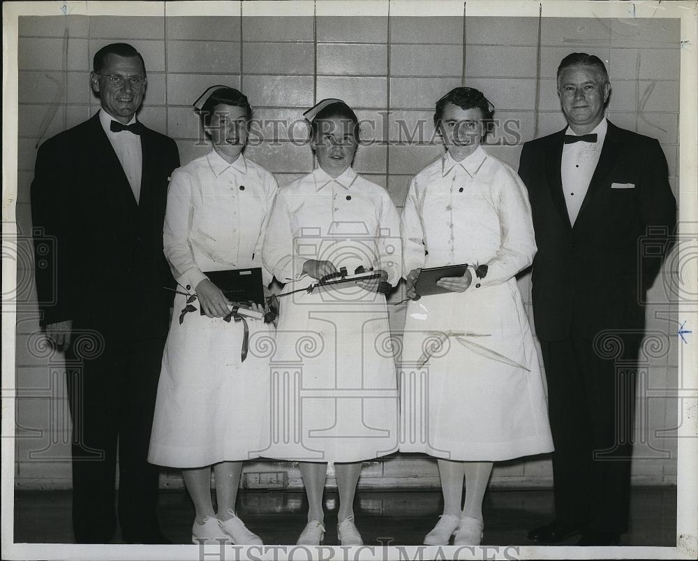 1960 Press Photo Rev H Ockengga, Mayor Wells,E Thompson,M Little,K Longden - Historic Images