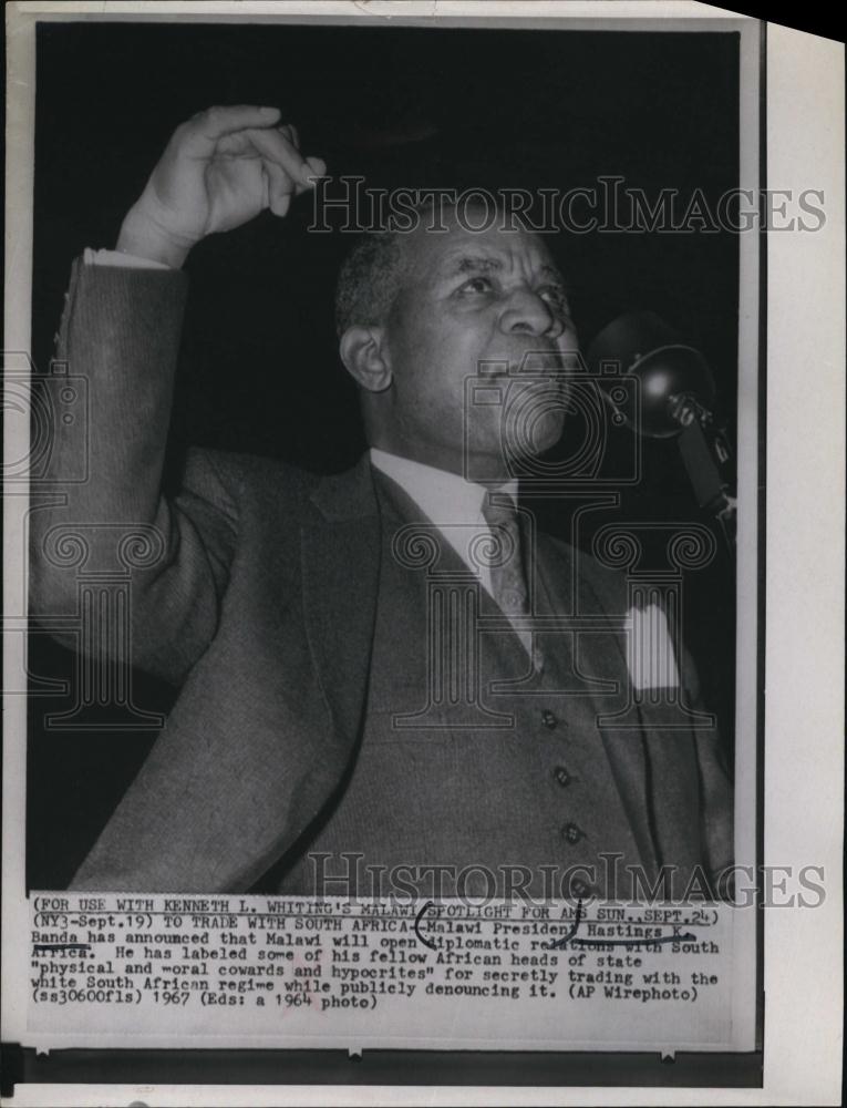 1967 Press Photo Malawi Preisdent Hastings K Banda - RSL93891 - Historic Images