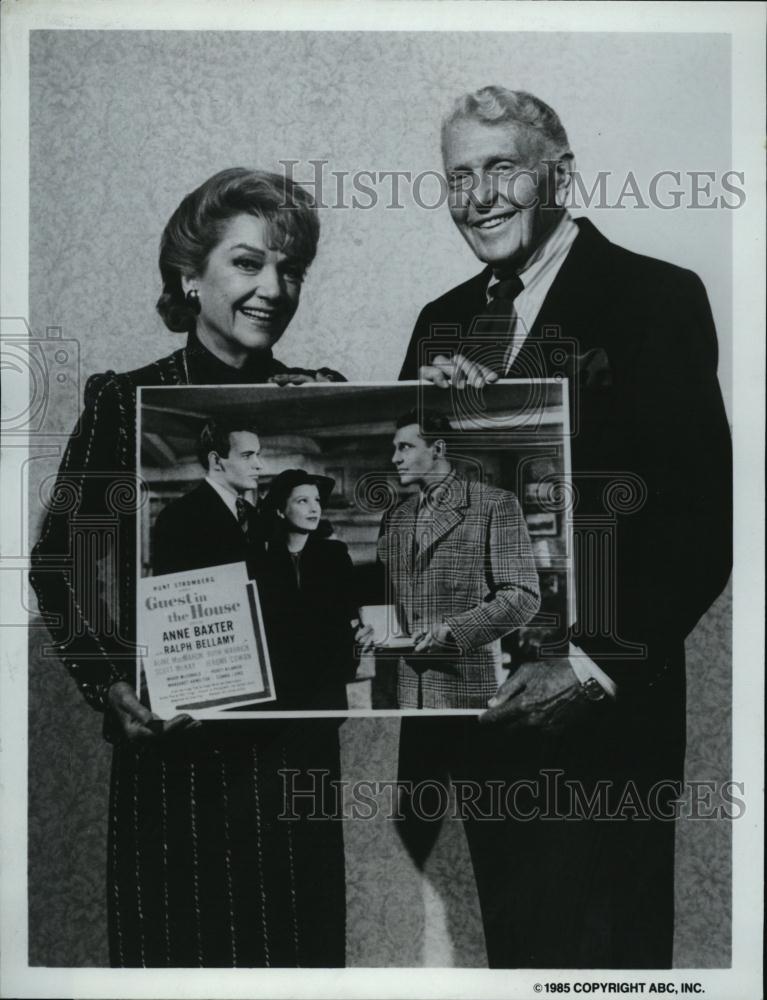 1985 Press Photo Actor Ralph Bellamy, Anne Baxter - RSL41527 - Historic Images