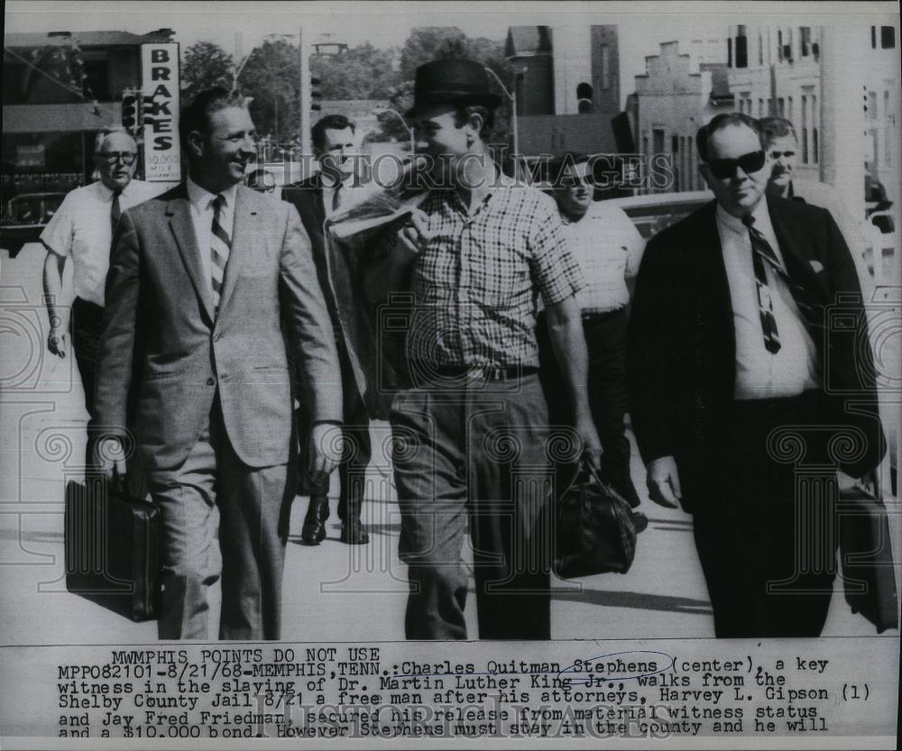 1968 Press Photo Charles QUitman Stephens Witness Martin Luther King Jr Slaying - Historic Images