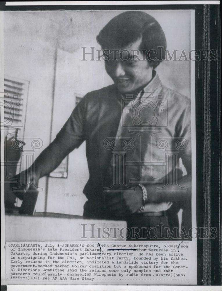 1971 Press Photo Guntur Sukarnoputra oldest son of Late President - RSL63379 - Historic Images