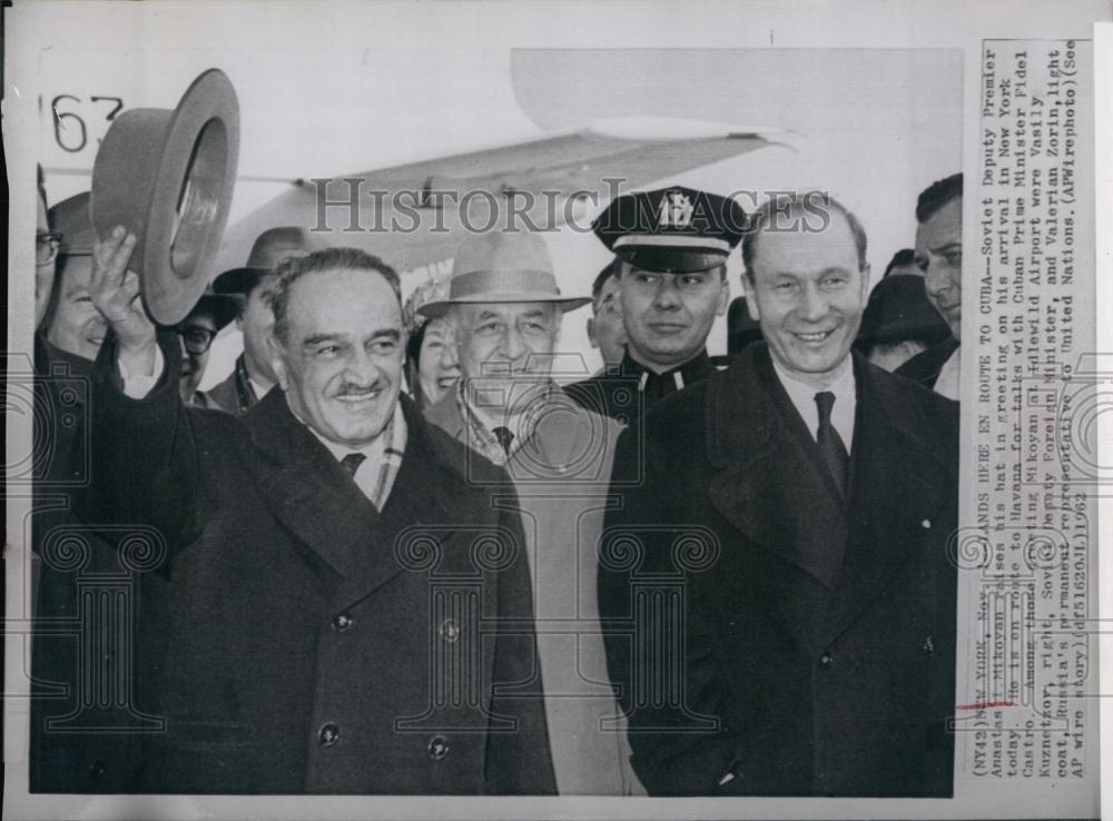 1962 Press Photo Soviet Deputy Premier Anastas Mikoyan Foreign Minister Zorin - Historic Images