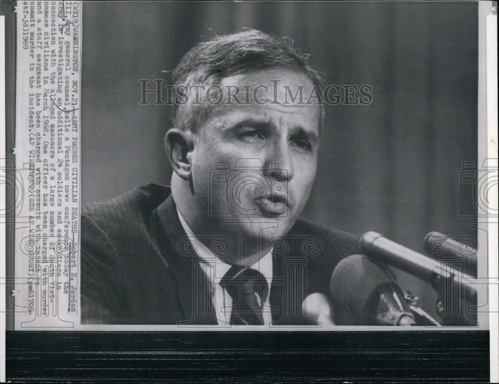 1969 Press Photo Robert E Jordan III Army General Cousel - RSL68765 - Historic Images