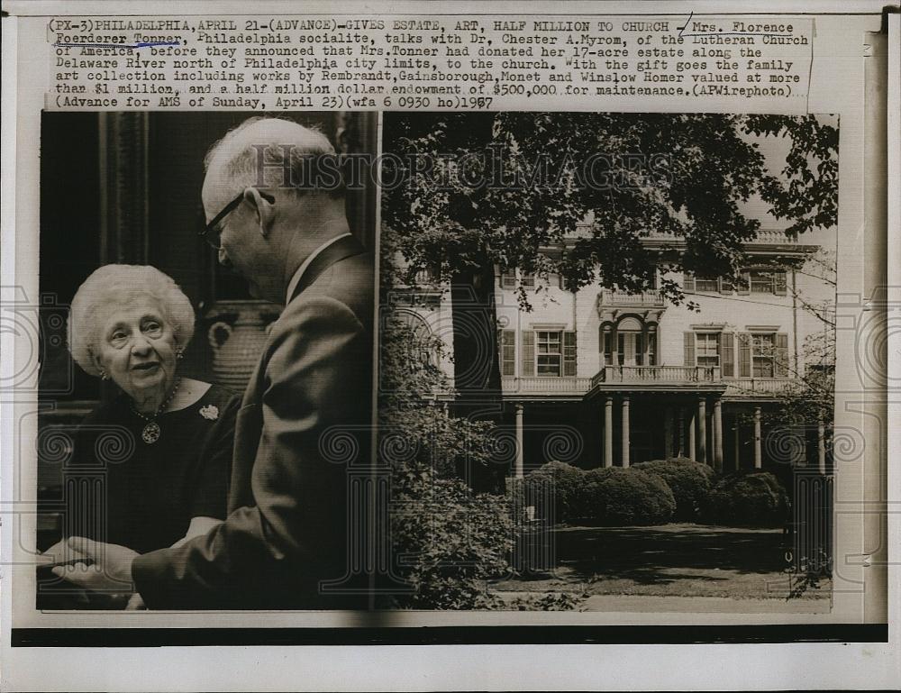 1967 Press Photo Mrs Florence Foerderer Tonner &amp; Dr Chester Myrom - RSL97051 - Historic Images