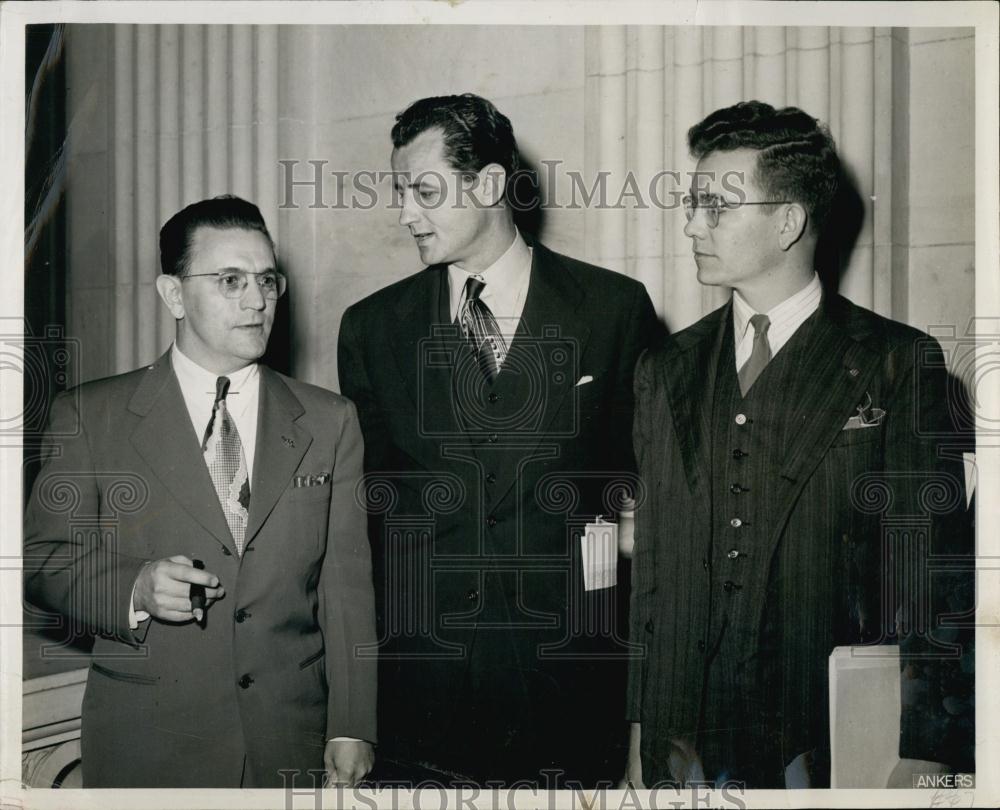 1949 Press Photo State Svc Officers Mason Wade,Kenneth Doncaster, Rep Smathers - Historic Images