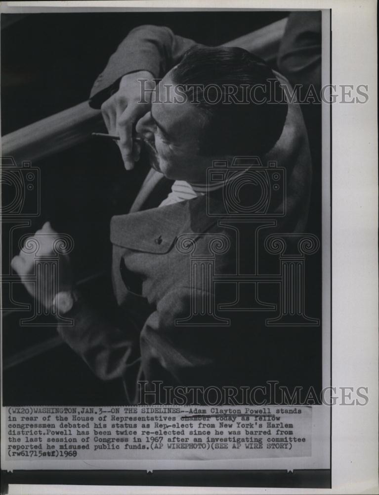 1969 Press Photo RepAdam Clayton Powell at House Representative Chamber - Historic Images