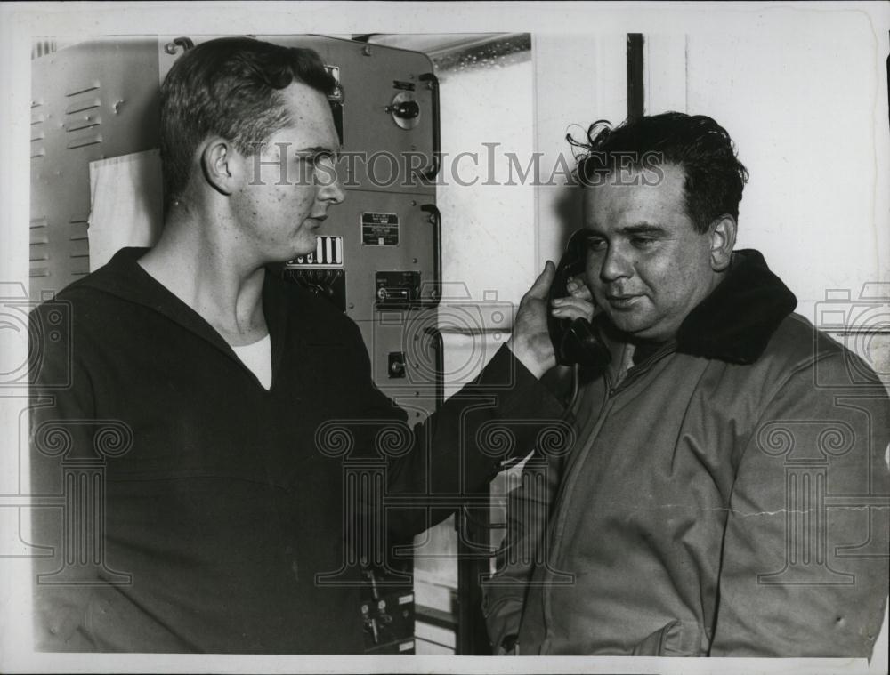 1956 Press Photo Capt Gaetano Traini of the freighter Etrusco which was grounde - Historic Images