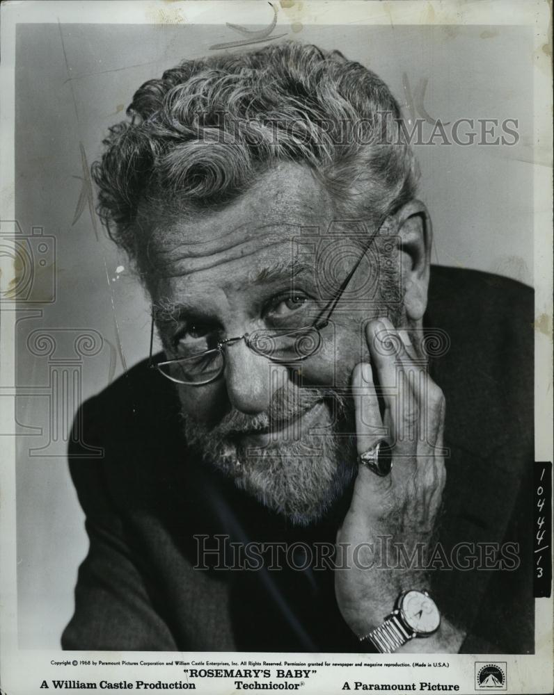 1968 Press Photo Actor Ralph Bellamy in "Rosemary's Baby" Film - RSL41525 - Historic Images