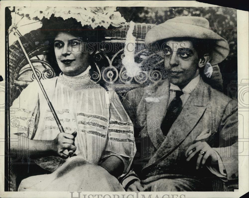 1928 Press Photo Byron Chandler "millionaire kid" and first wife Grace Stetcher - Historic Images