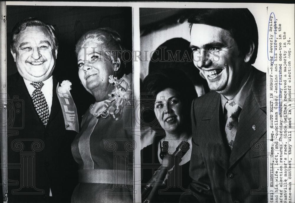 1971 Press Photo Mayor Beverly Briley &amp; wife w/ Councilman Casey Jenkins &amp; wife - Historic Images