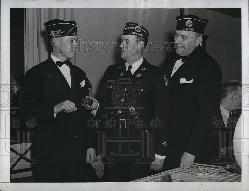 1942 Press Photo Legion post in NY, John Hunter,Hugh Carson,Art Lehman - Historic Images