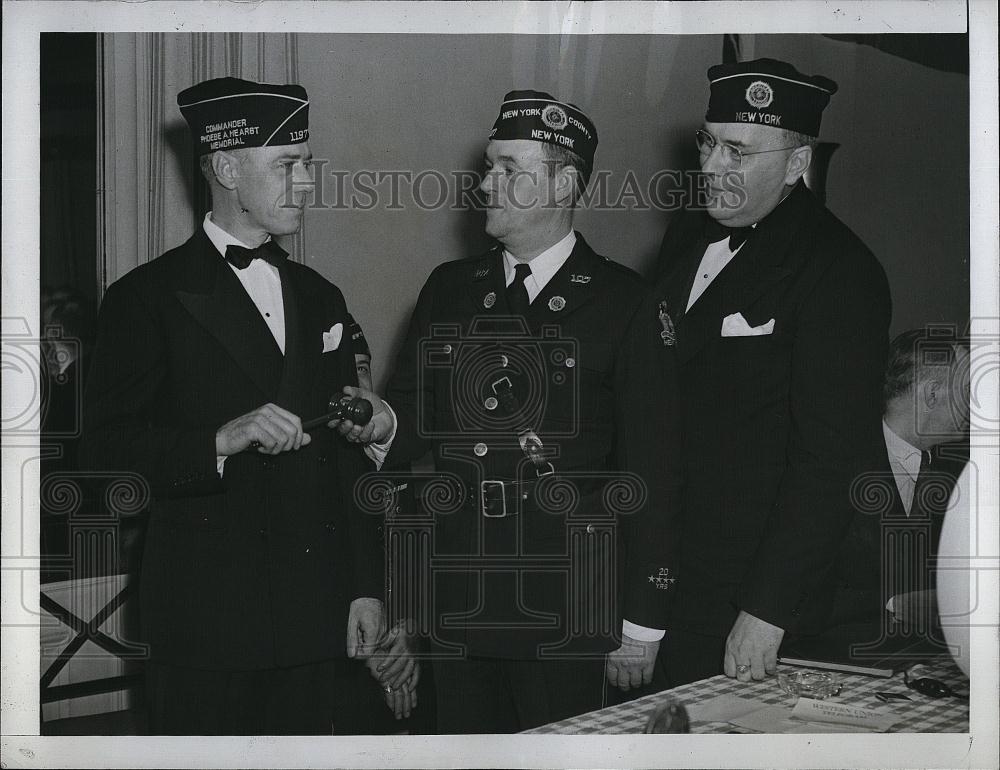 1942 Press Photo Legion post in NY, John Hunter,Hugh Carson,Art Lehman - Historic Images