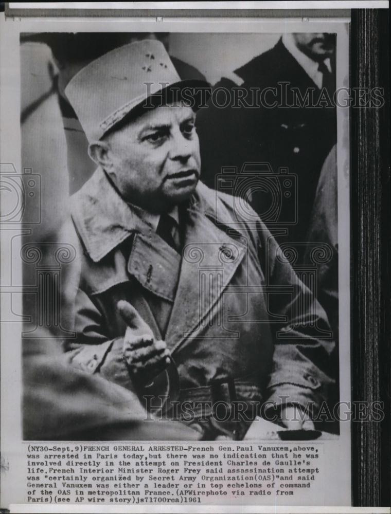 1961 Press Photo Paul Vanuxem, French General - RSL93929 - Historic Images