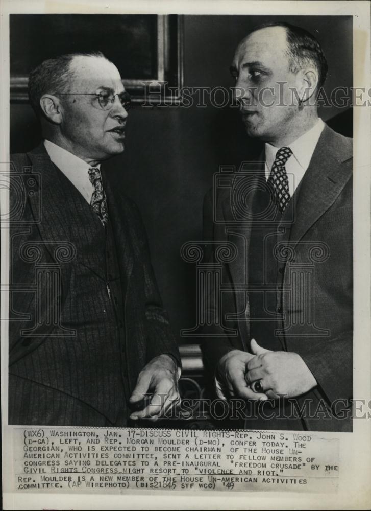 1949 Press Photo Rep John Wood, Rep Morgan Moulder of Un-American Activities - Historic Images