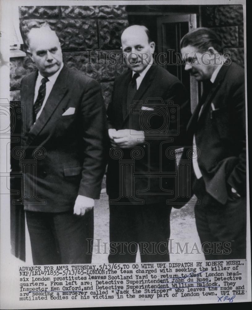 1965 Press Photo Detectives John du Rose, Ken Oxford, William Baldock - Historic Images