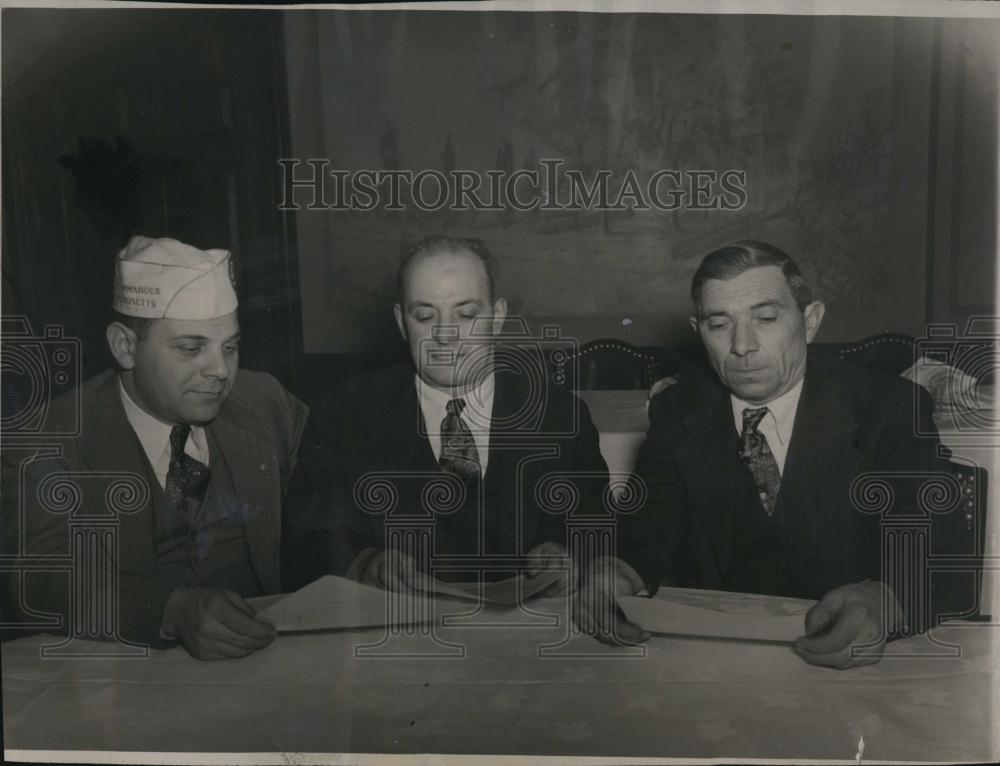1947 Press Photo V Frederick Sano, John Yarella & Chas Albert Ital Amer War Vets - Historic Images