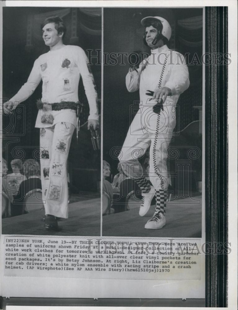 1970 Press Photo Fashion Uniforms bu Lizz Claiborne - RSL59269 - Historic Images