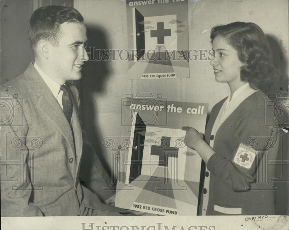 1952 Press Photo Junior American Red Cross Cambridge President Annette Scotti - Historic Images