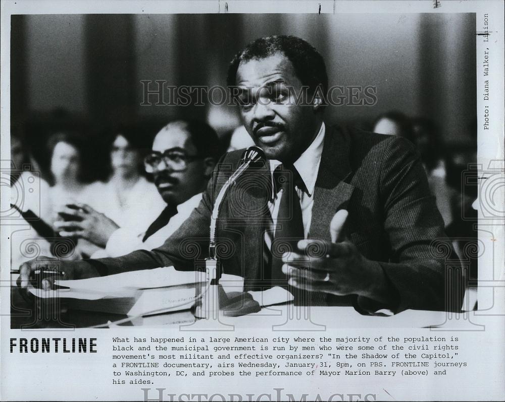 1987 Press Photo Washington DC Mayor Marion Barry Subject Of TV Special - Historic Images