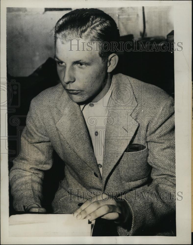 1948 Press Photo Hans Prufer, Youth, Denies He is A Nazi - RSL45239 - Historic Images