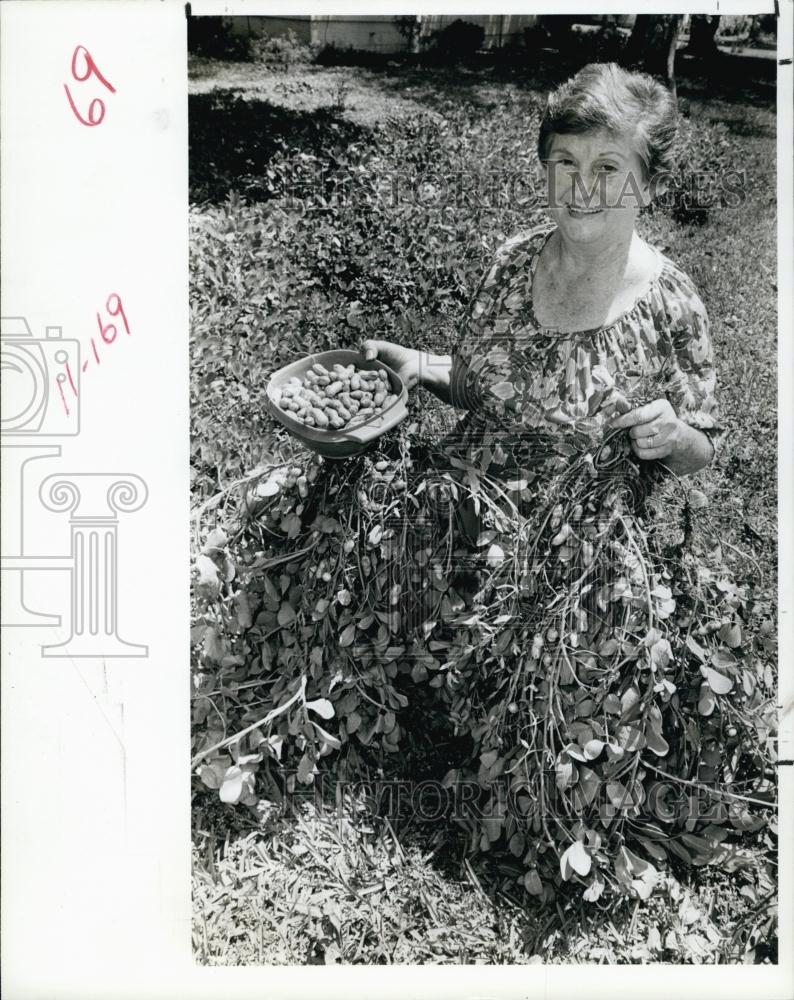 1985 Press Photo Mattie Davis and her peanut harvest - RSL64557 - Historic Images