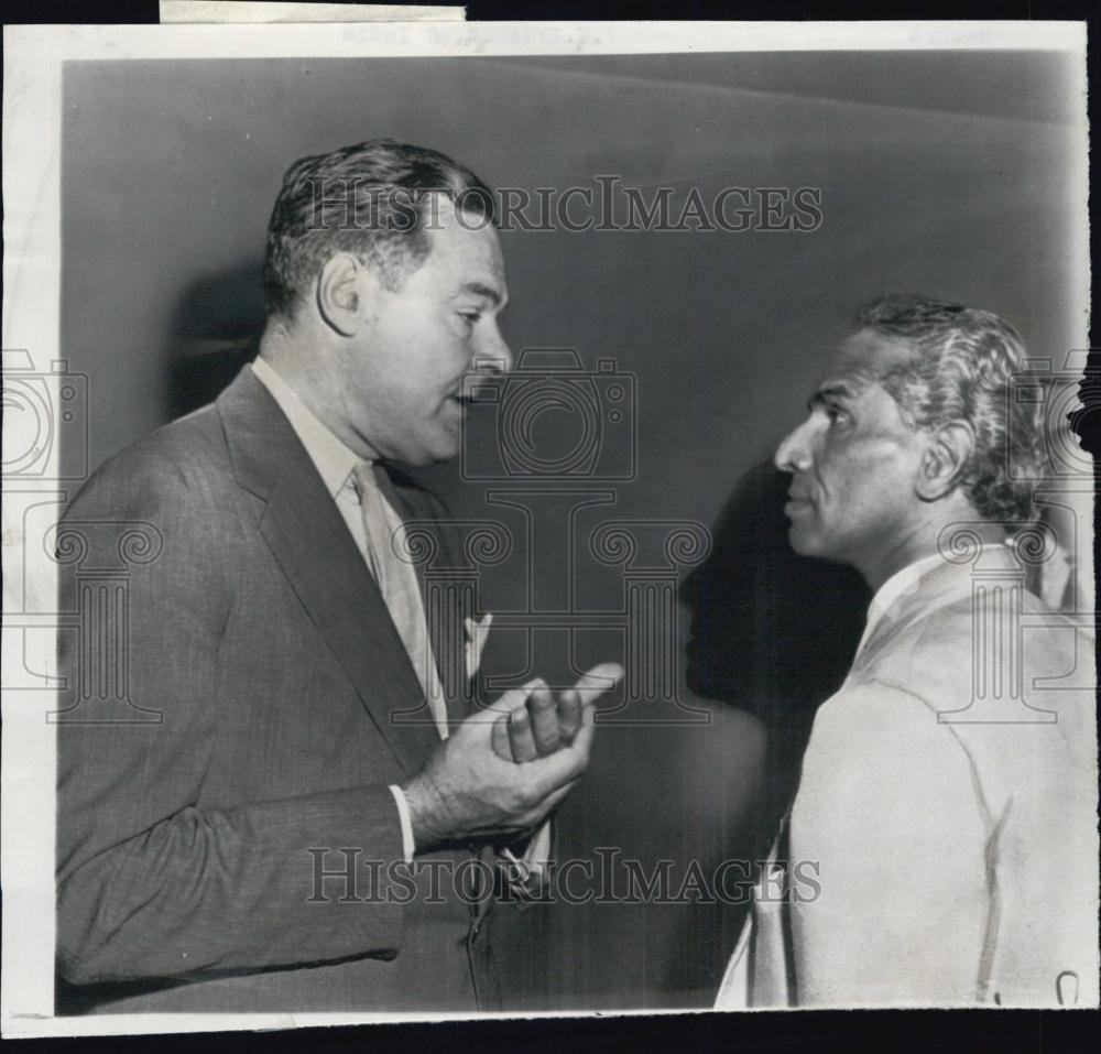 1953 Press Photo US Amb Henry Cabot Lodge Jr &amp; India&#39;s VK Menon - RSL01535 - Historic Images