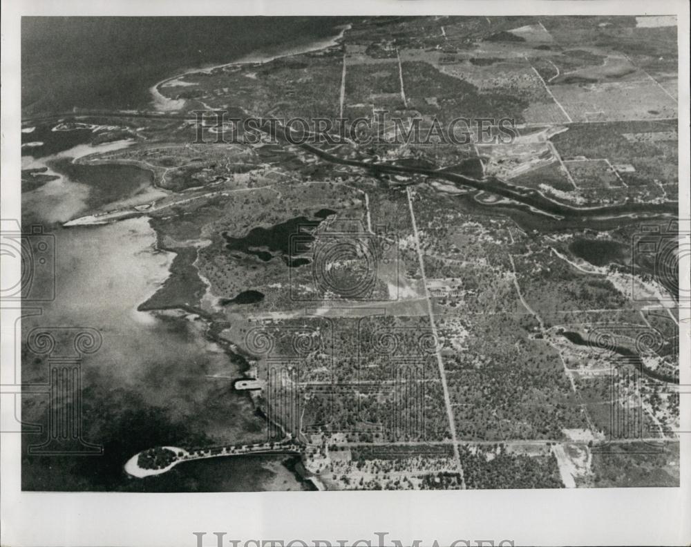 1961 Press Photo An aerial view of Anclote River in Florida - RSL69115 - Historic Images