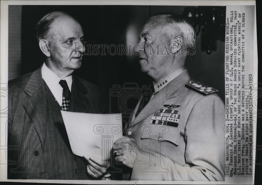 1950 Press Photo Adm Forrest P Sherman &amp; Carl Vinson - RSL89495 - Historic Images