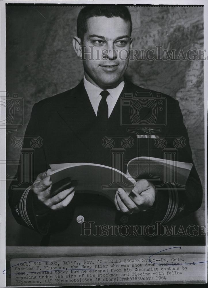 1964 Press Photo Lt Cmdr Charles F Klusmann Navy - RSL82543 - Historic Images