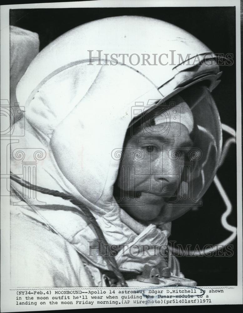 1971 Press Photo Apollo 14 Astronaut Edgar D Mitchell, Lunar Module - RSL82975 - Historic Images