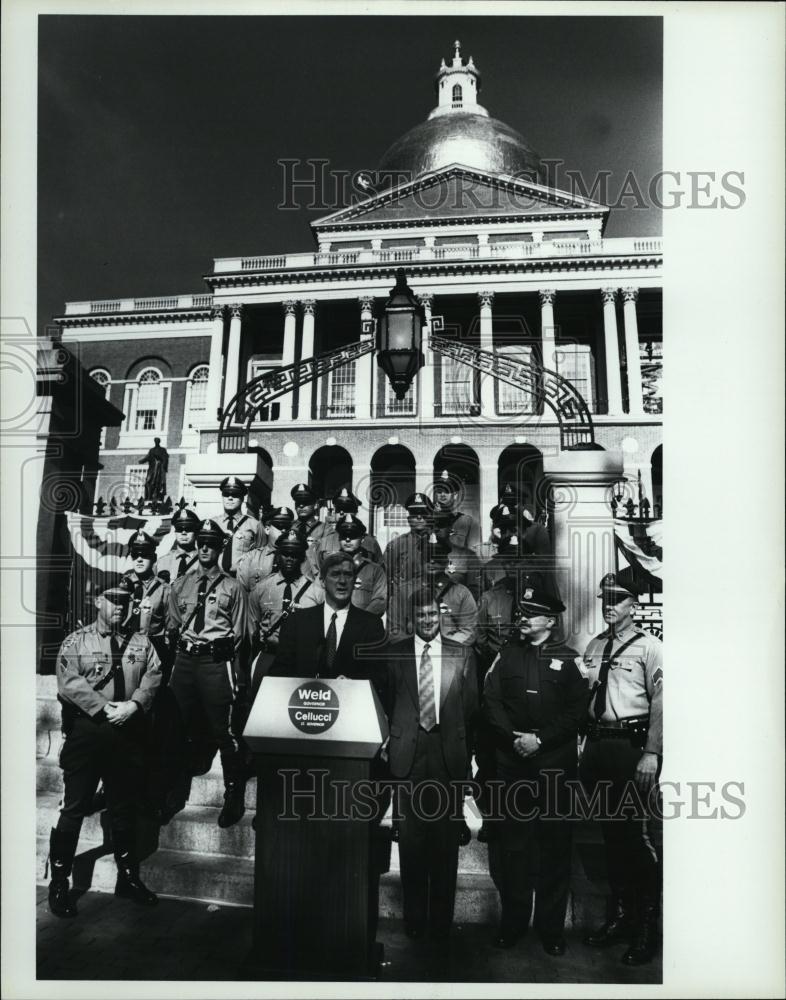 1994 Press Photo Weld and Cellucci on state house steps - RSL43271 - Historic Images