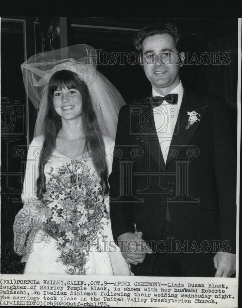 1975 Press Photo Linda Susan Black Roberto Falaschi Italian Diplomat - RSL79317 - Historic Images