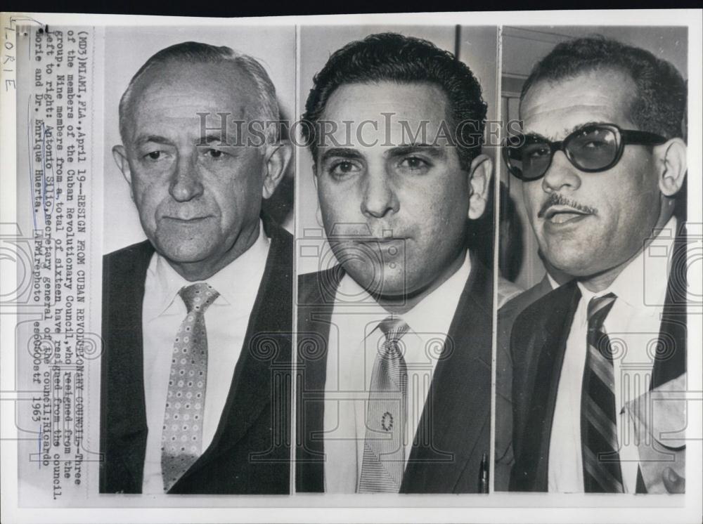 1963 Press Photo Three Member of the Cuban Revolutionary Council - RSL06205 - Historic Images