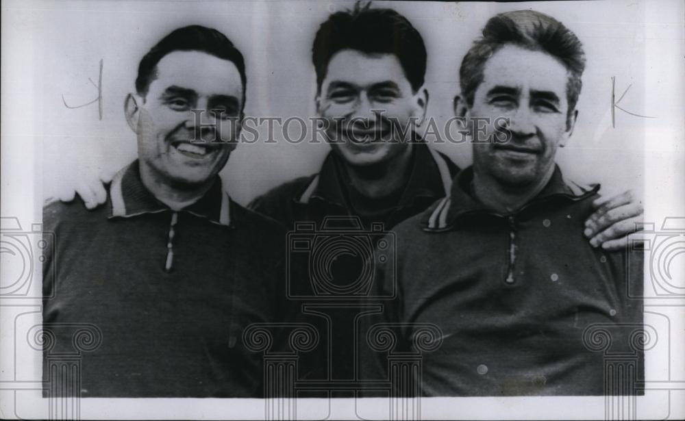 1964 Press Photo Russian cosmonauts V Komorov,Dr B Yegorov & K Feoktistov - Historic Images