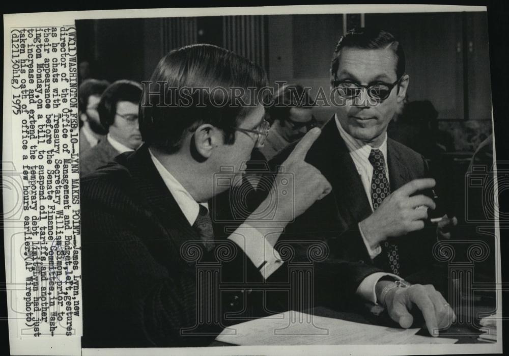 1975 Press Photo Tres Sec Wm Simon &amp; James Lynn - RSL07159 - Historic Images