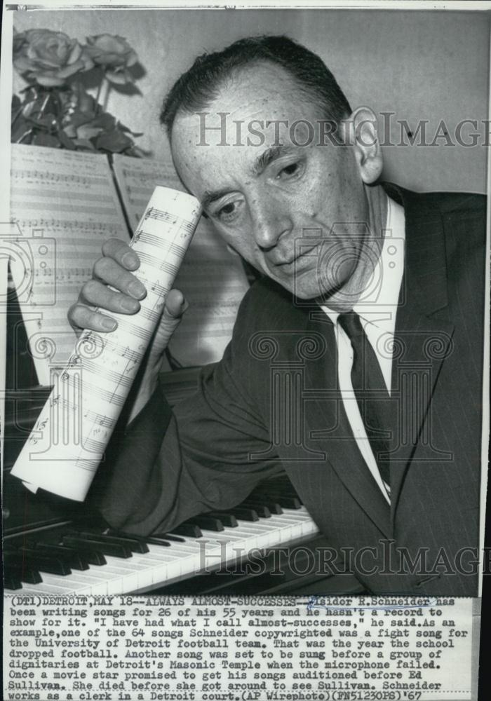 1967 Press Photo Wisidor Schneider, Songwriter - RSL01039 - Historic Images