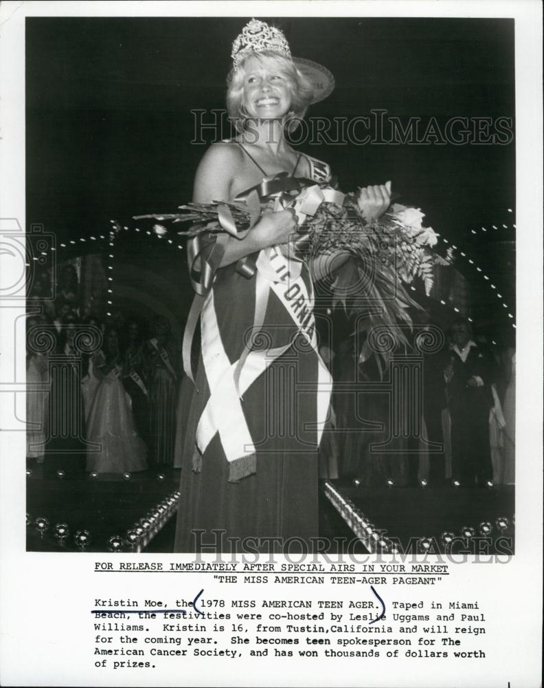 1978 Press Photo Miss American Teen Ager Kristin Moe - RSL60235 - Historic Images