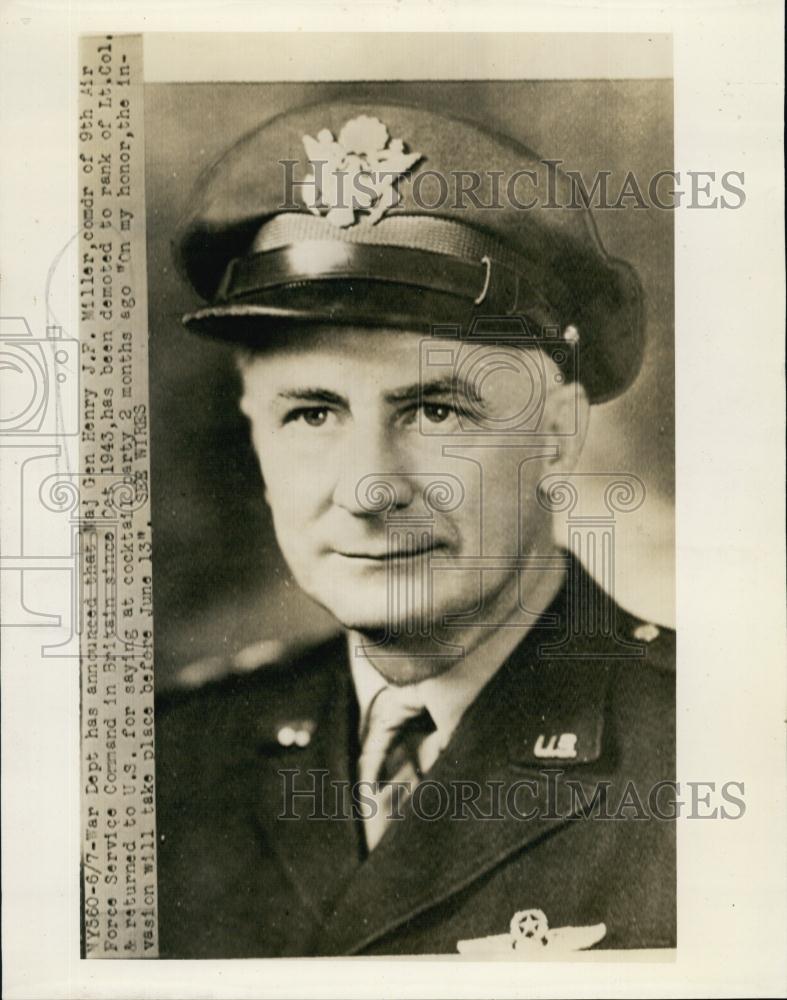 Press Photo Major General Henry J F Miller, Demoted For Party Security Breach - Historic Images