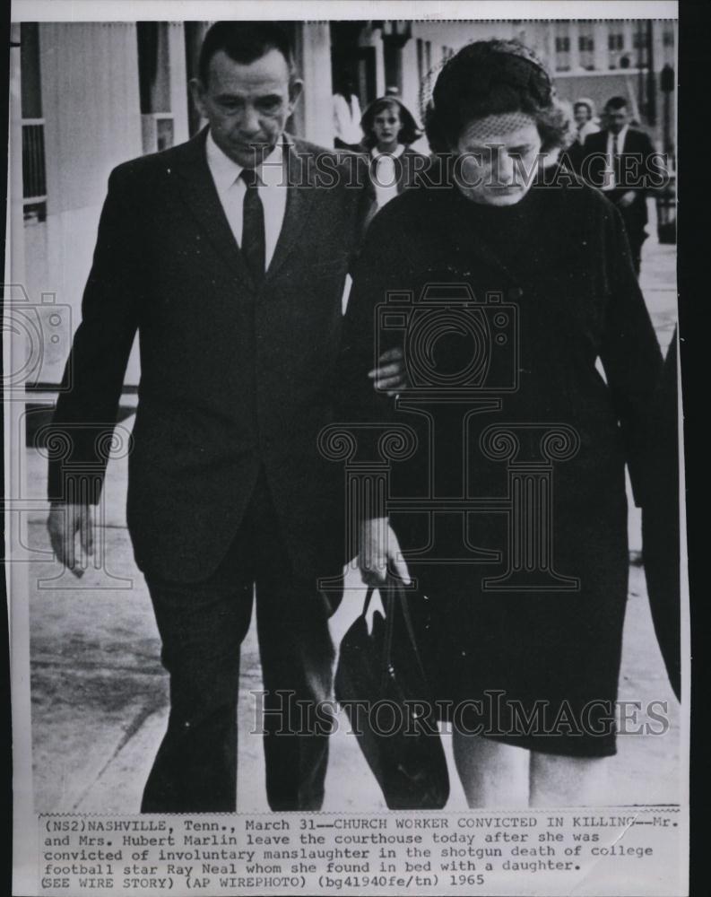 1965 Press Photo Mr And Mrs Hubert Marlin, Involuntary Manslaughter, Ray Neal - Historic Images