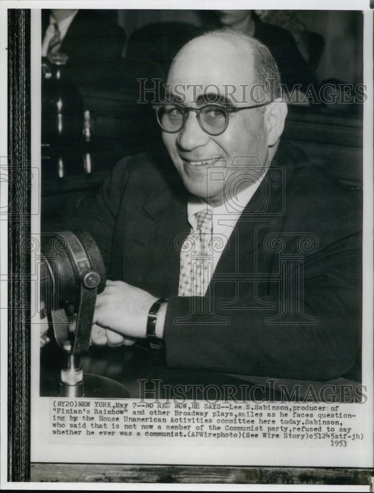 1953 Press Photo Lee Sabinson Movie Producer FinianÃ¢â¬s Rainbow - RSL65495 - Historic Images